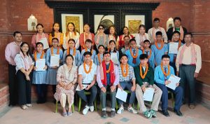 कुमुदिनीका विद्यार्थीहरू द ड्युक अफ एडिनबग्स इन्टरनेसनल एवार्डबाट सम्मानित